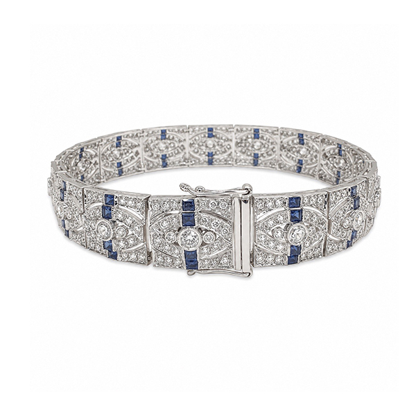 18K Blue Sapphire Diamond Bracelet